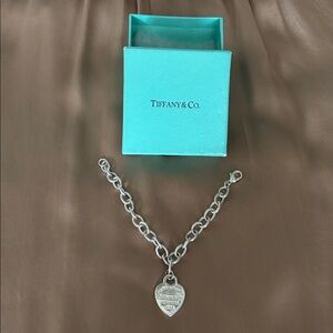 Tiffany & Co. Silver Bracelet with Heart Charm